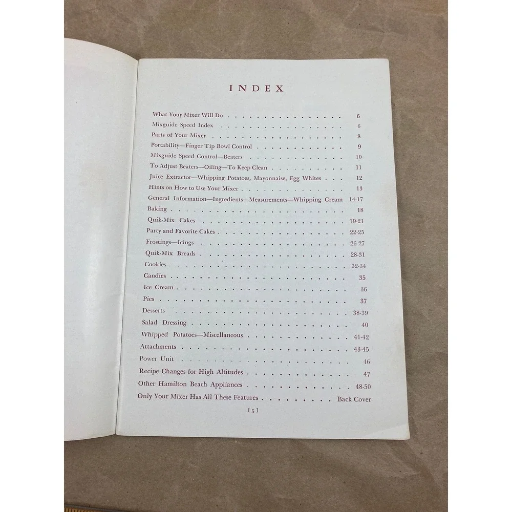 1948 Hamilton Beach Food Mixer Use and Recipe Cookbook